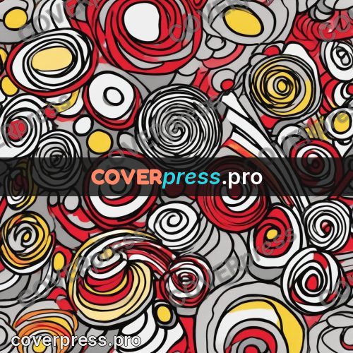 Doodle drawing: spirals among grey swirls