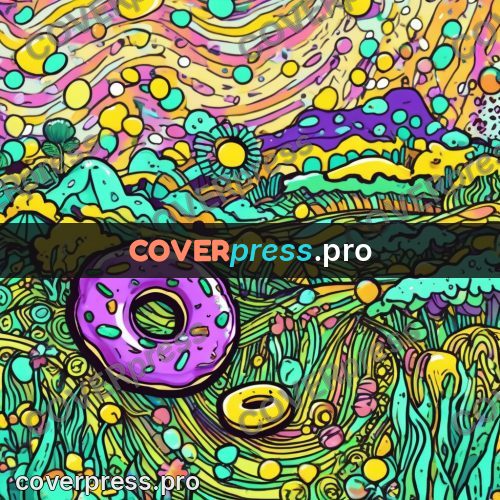 Doodle drawing: doughnuts with purple icing