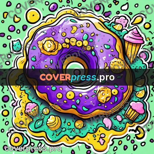 Doodle drawing: doughnuts with purple icing