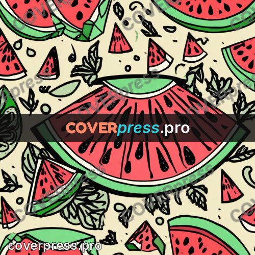 Doodle drawing: watermelon slices with seeds