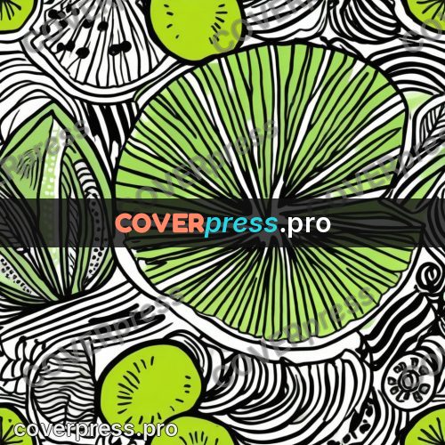 Doodle drawing: green citrus slice