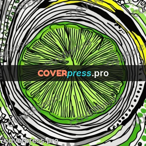 Doodle drawing: green citrus slice