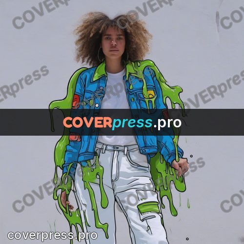 Doodle illustration: woman in a denim jacket