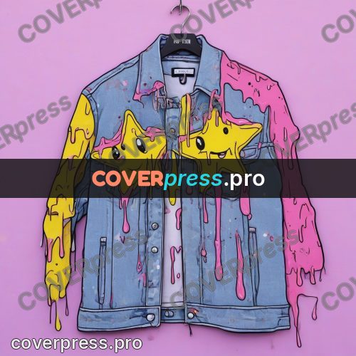 Doodle illustration: denim jacket on a hanger