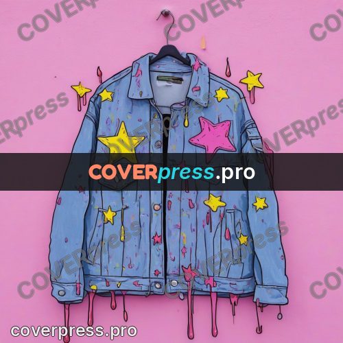Doodle illustration: denim jacket on a hanger