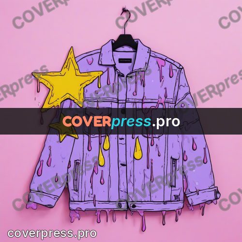 Doodle illustration: denim jacket on a hanger