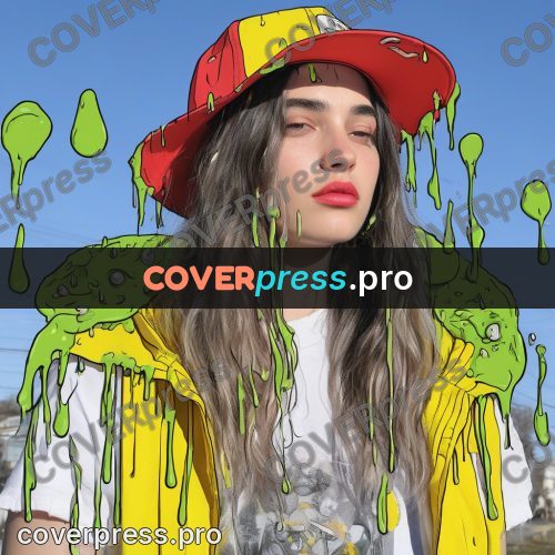 Doodle illustration: woman in a hat with drips