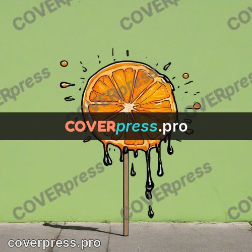 Doodle illustration: citrus slice with drips