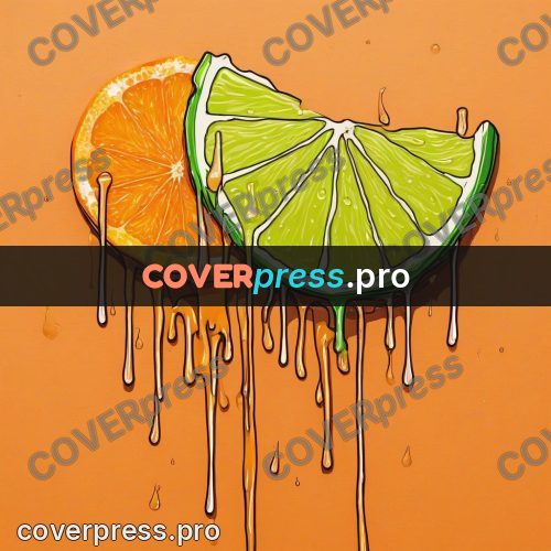 Doodle illustration: citrus slice with drips