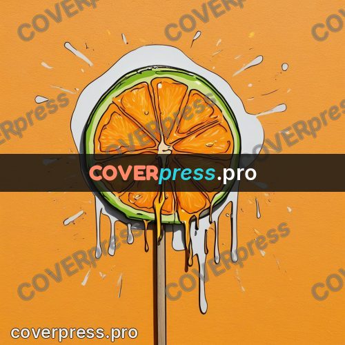 Doodle illustration: citrus slice with drips