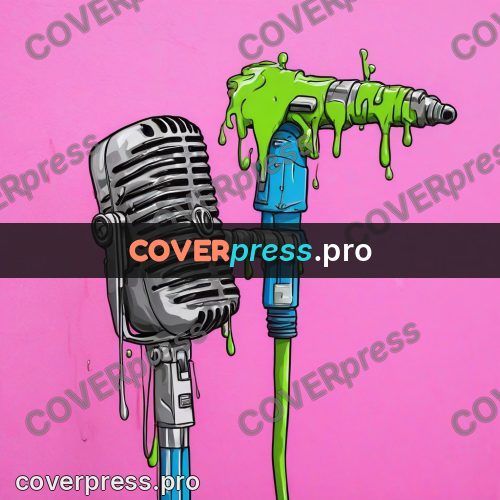 Doodle illustration: retro microphone on a stand