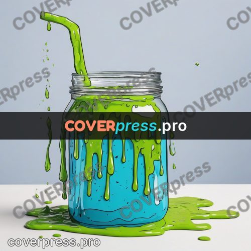 Doodle illustration: jar with a bright drink
