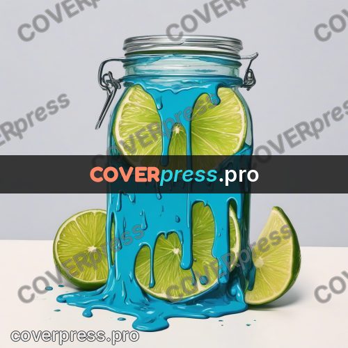 Doodle illustration: jar with a bright drink