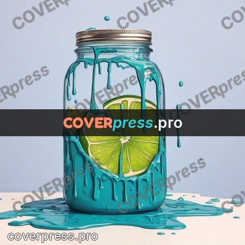 Doodle illustration: jar with a bright drink