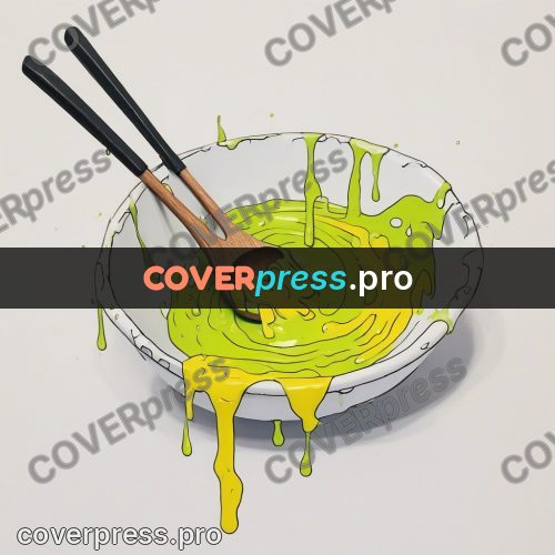 Doodle illustration: bowl and spoon with slime