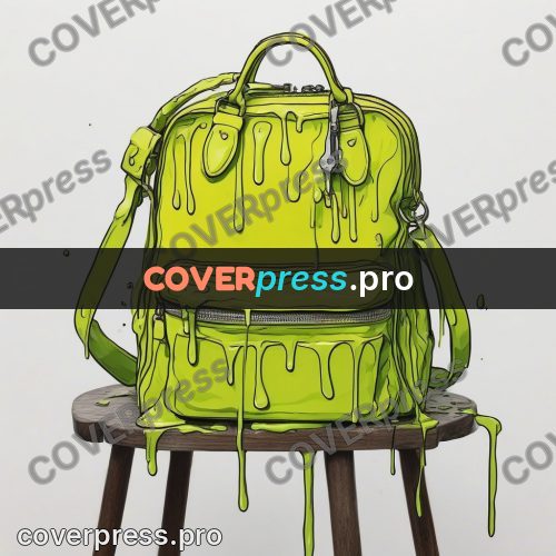 Doodle illustration: yellow bag on a stool