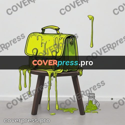 Doodle illustration: yellow bag on a stool