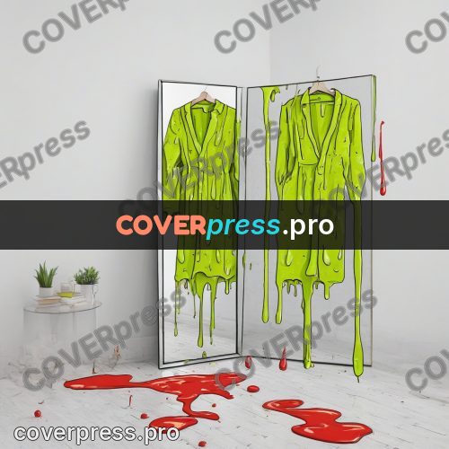 Doodle illustration: mirror and a green dress