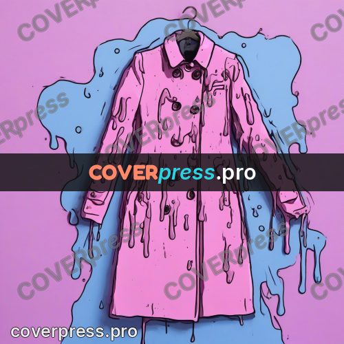 Doodle illustration: pink coat with drips