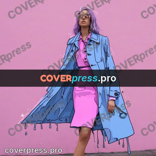 Doodle illustration: pink coat with drips