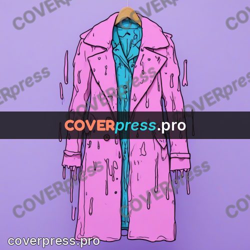 Doodle illustration: pink coat with drips