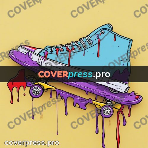 Doodle illustration: sneaker on a skateboard