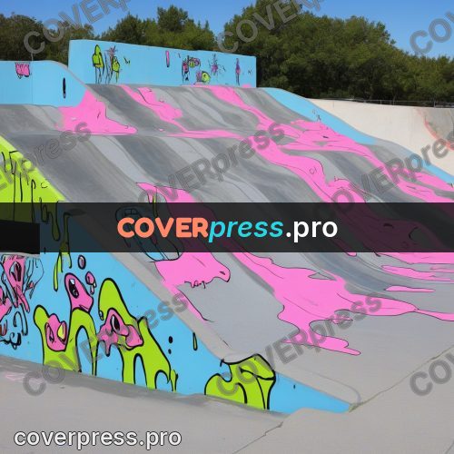 Doodle illustration: ramp in a skate park