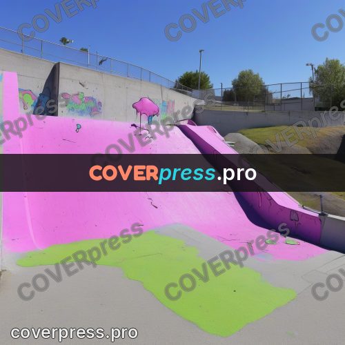 Doodle illustration: ramp in a skate park