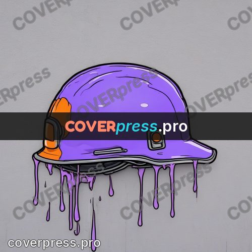 Doodle illustration: helmet with an orange stripe