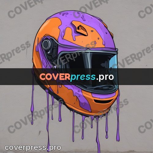 Doodle illustration: helmet with an orange stripe