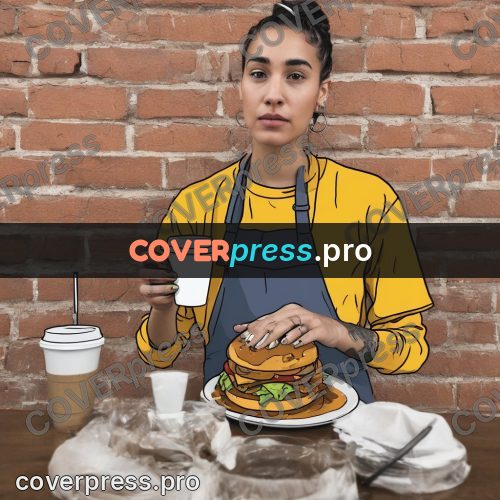 Doodle illustration: barista with a coffee cup