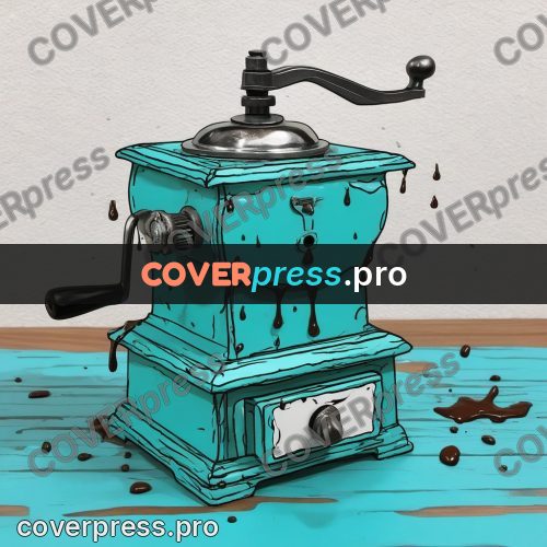 Doodle illustration: coffee grinder on a table