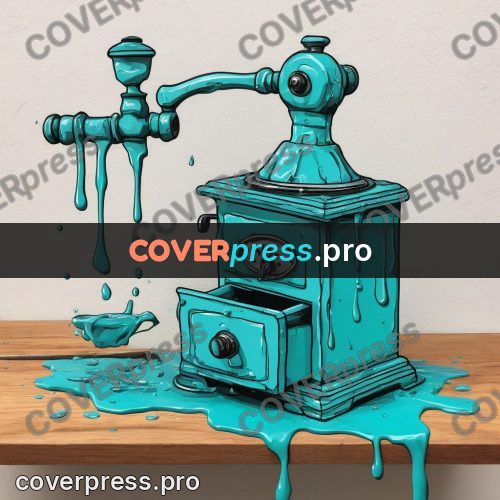 Doodle illustration: coffee grinder on a table