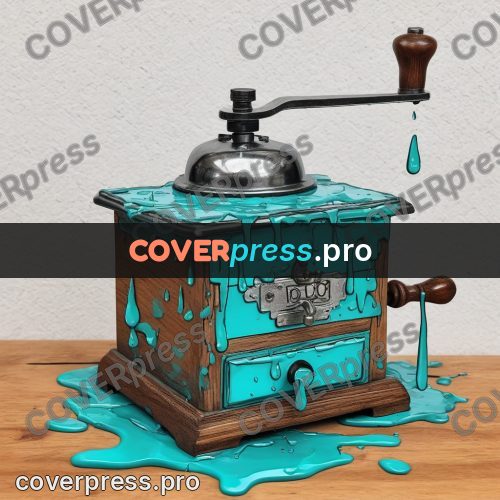 Doodle illustration: coffee grinder on a table