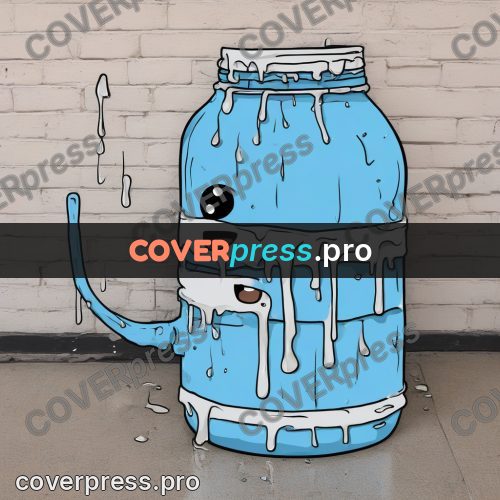 Doodle illustration: blue jar with drips