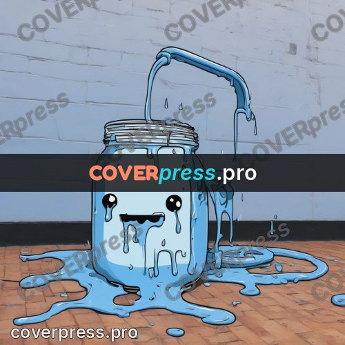 Doodle illustration: blue jar with drips