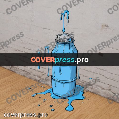 Doodle illustration: blue jar with drips