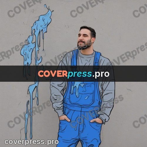 Doodle illustration: man in work overalls