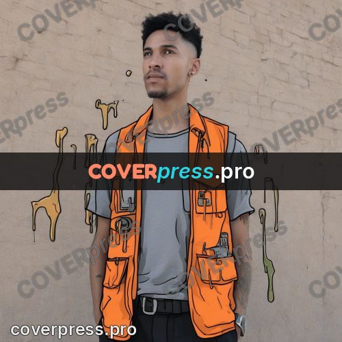 Doodle illustration: man in a grey orange jacket
