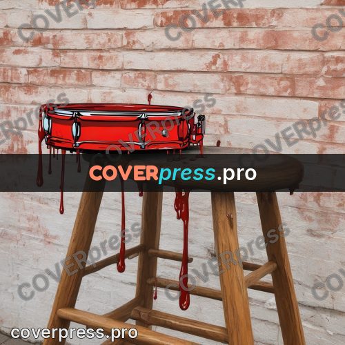 Doodle illustration: drum on a wooden stool