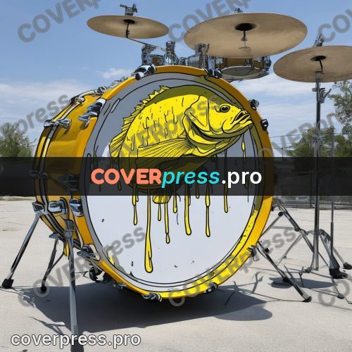 Doodle illustration: drum kit outdoors