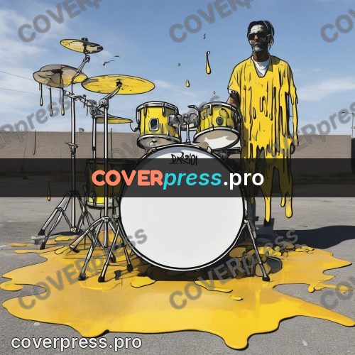 Doodle illustration: drum kit outdoors