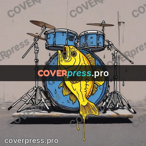 Doodle illustration: drum kit outdoors