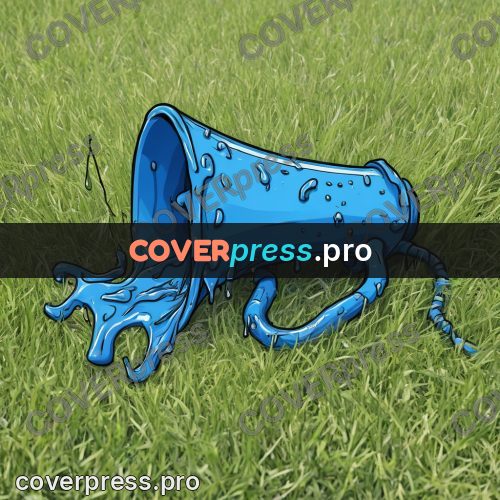 Doodle illustration: megaphone lying in the grass