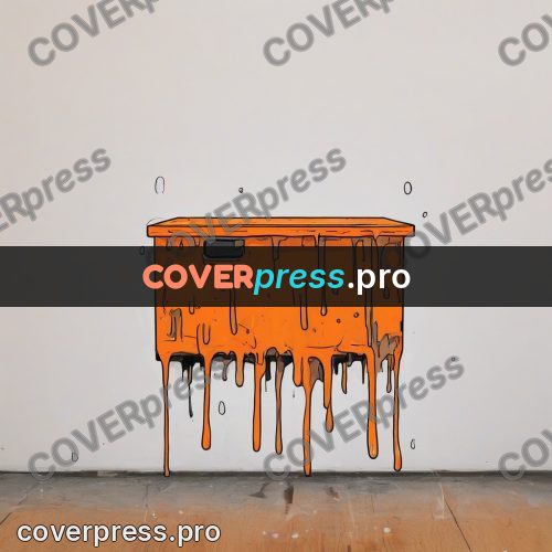 Doodle illustration: table covered in orange paint