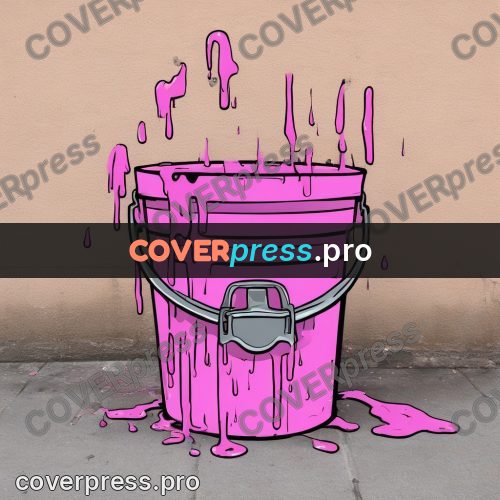 Doodle illustration: bucket of pink paint