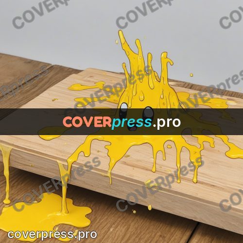 Doodle illustration: yellow paint on a board