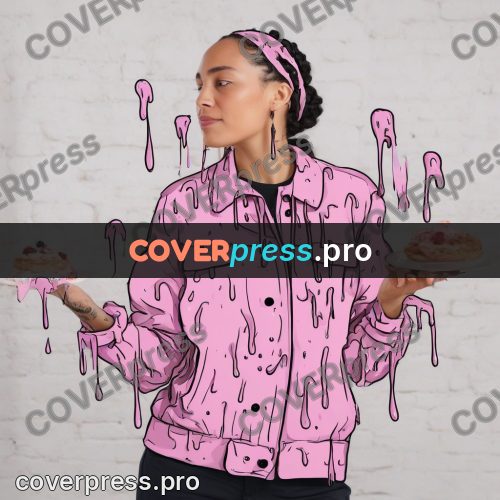 Doodle illustration: woman in a pink jacket