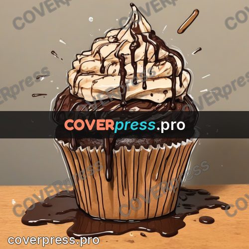 Doodle illustration: cupcake with a cream swirl