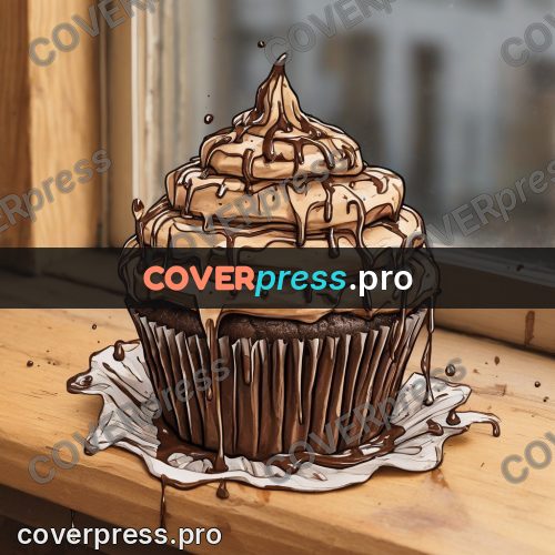 Doodle illustration: cupcake with a cream swirl